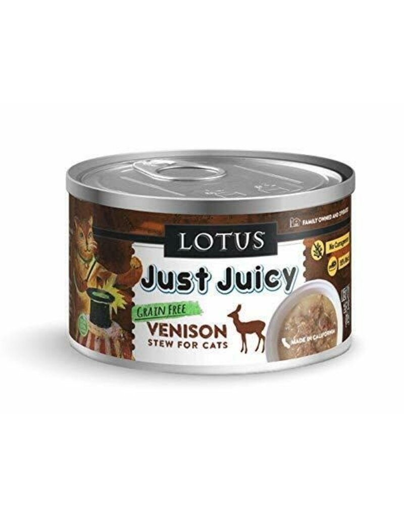 Lotus Lotus Just Juicy Grain Free Stew Venison Cat Can 2.5oz