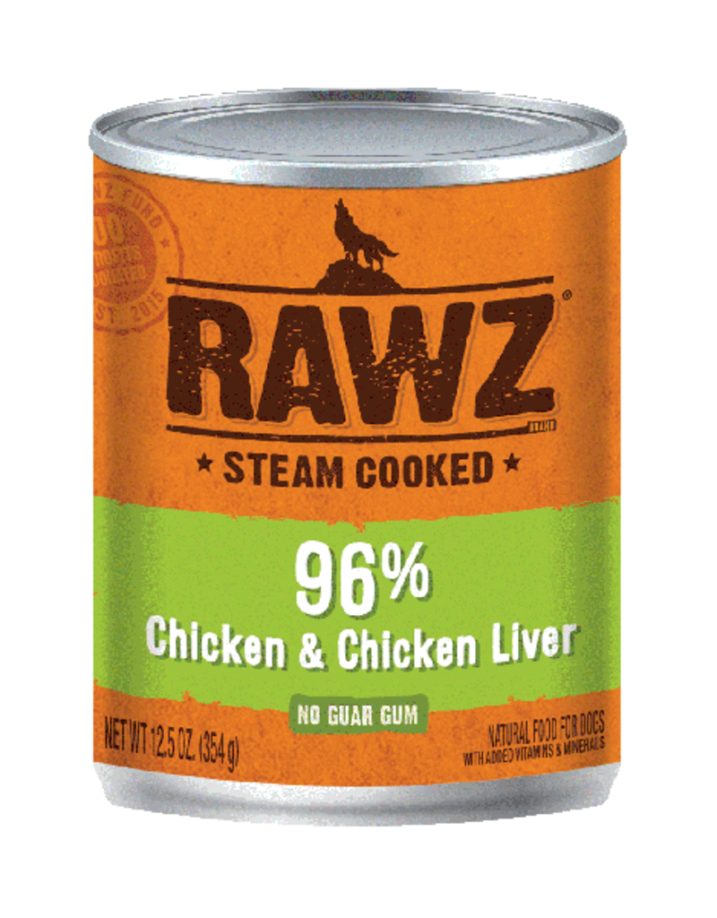 Rawz RAWZ Dog 96% Chicken & Chicken Liver Canned Dog Food 12.5 oz.