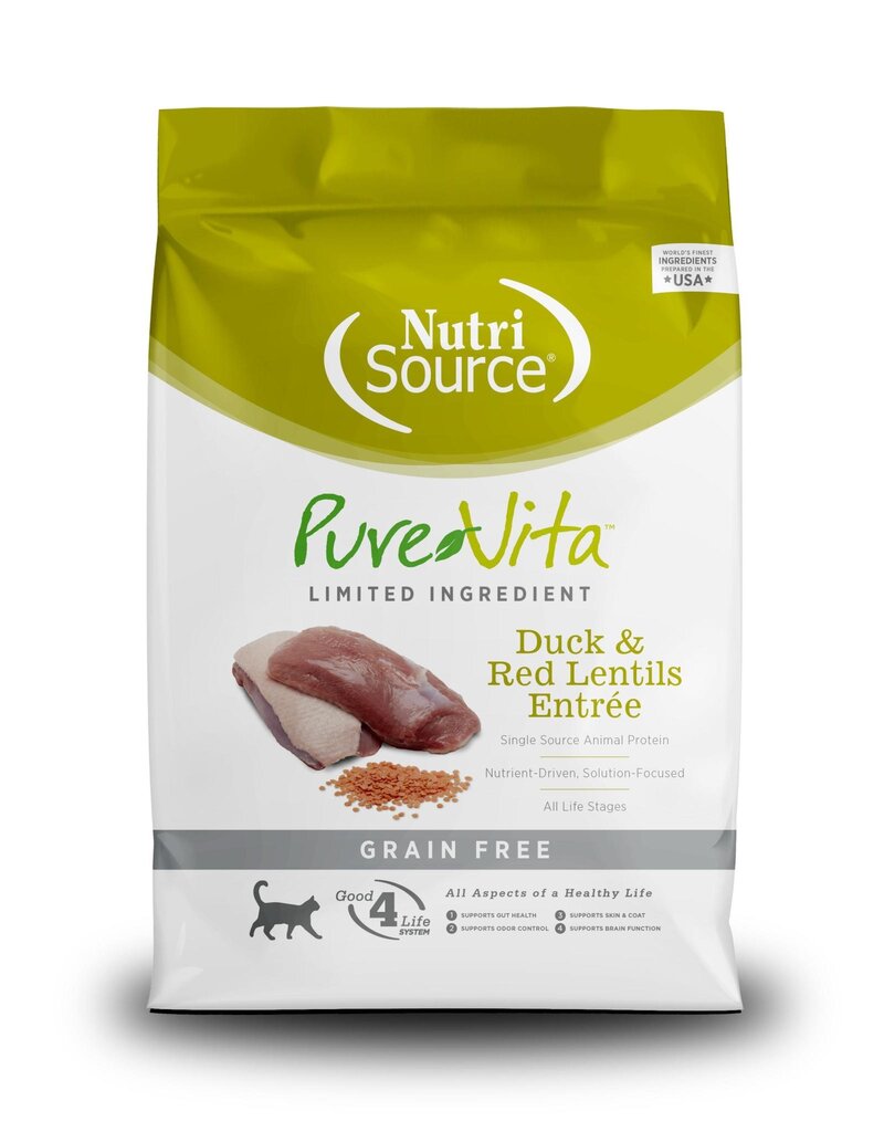 Nutrisource NutriSource Pure Vita Duck & Lentils Cat Food 5 / 6.6 lb