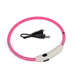 Coastal Pet Products Coastal USB Light-Up Neck Ring, Pink, 24"