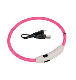 Coastal Pet Products USB Light-Up Neck Ring, Pink, 24"