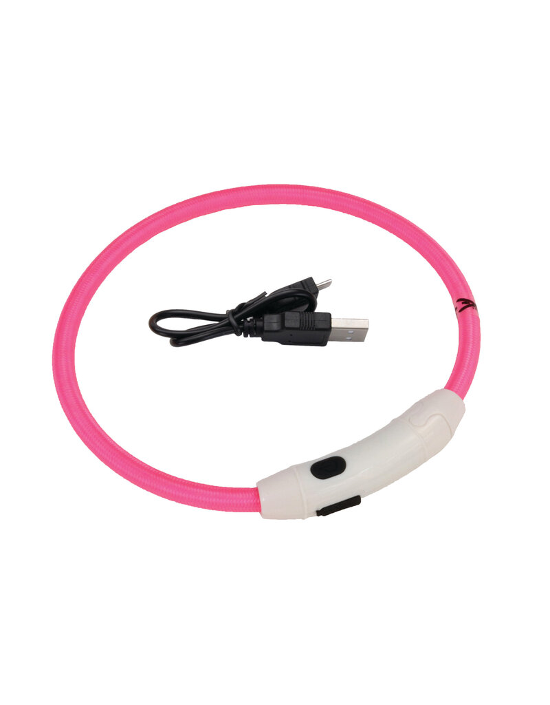 Coastal Pet Products Coastal USB Light-Up Neck Ring, Pink, 24"