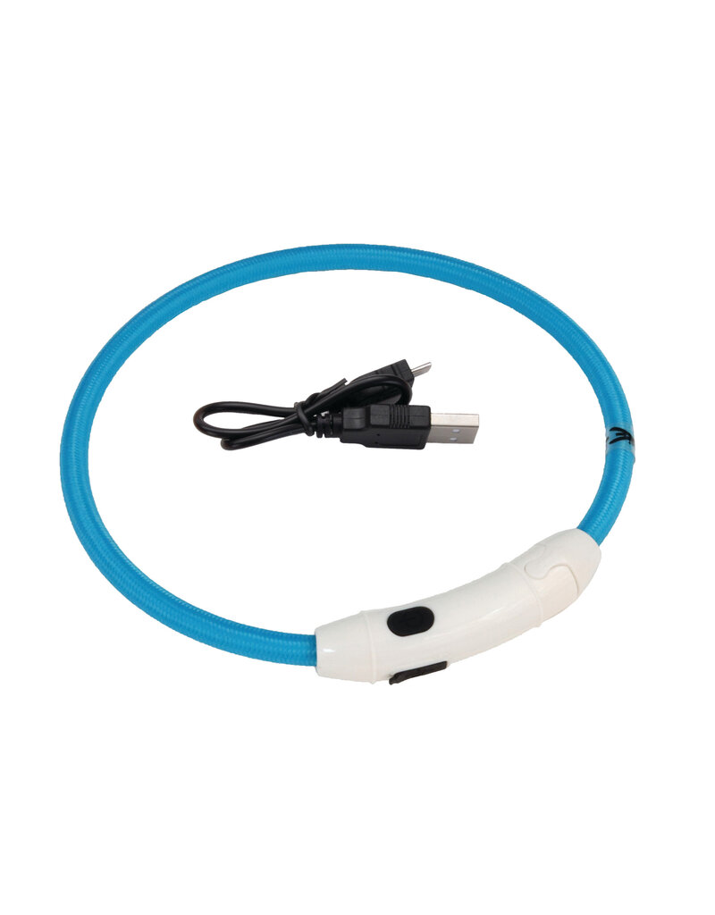 Coastal Pet Products USB Light-Up Neck Ring, Blue, 24"