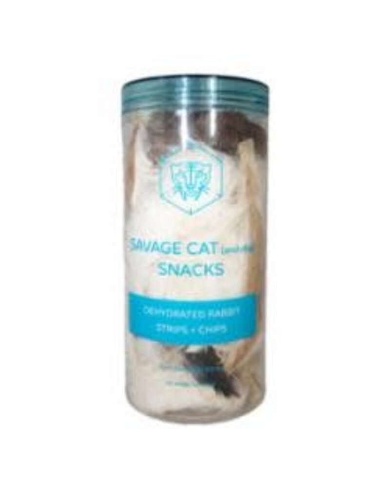 Savage Cat Savage Cat Dehydrated Rabbit Strips & Scalp For Cats & Dogs 3oz