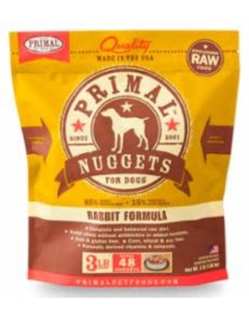 Primal Primal Frozen Raw Rabbit Formula Nuggets Dog Food 3LB