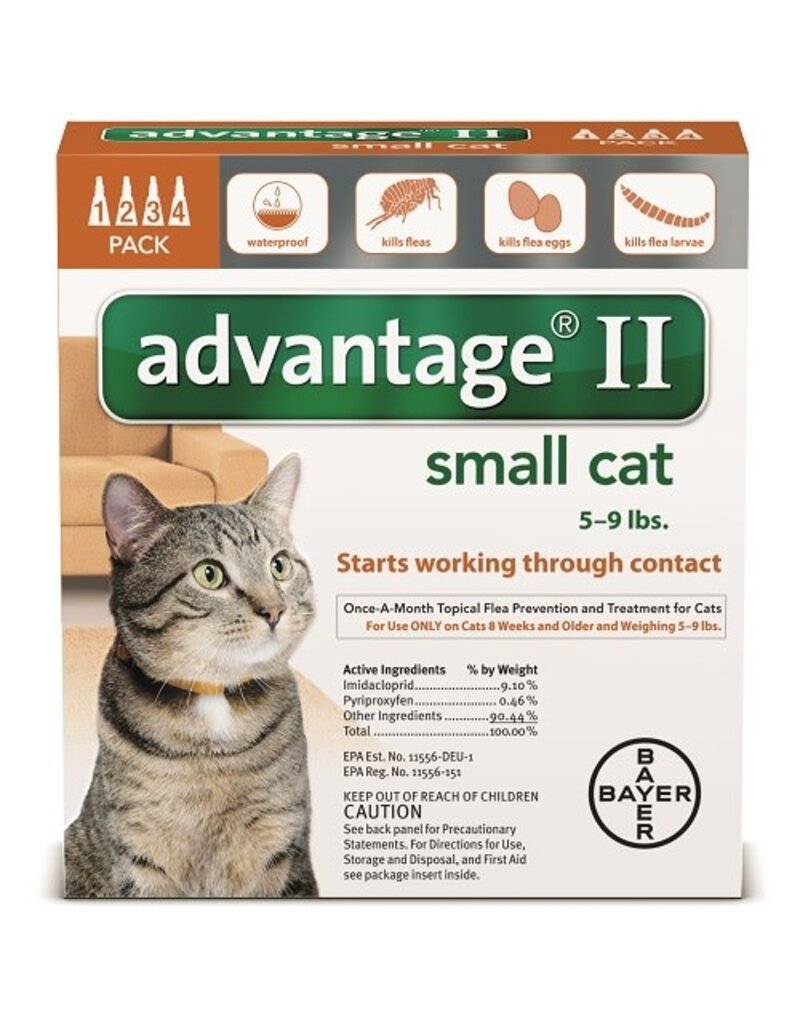 ADVANTAGE II CAT SMALL ORANGE 2-PACK