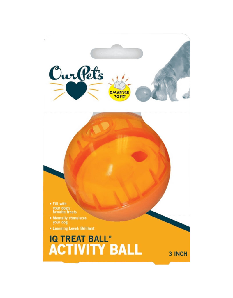 Our Pets Smarter Toys 3" IQ Treat Ball Colors Varies