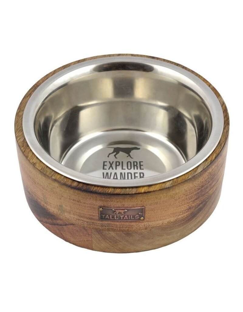 Tall Tails Tall Tails Stainless Steel & Wood Designer Bowl 1 Cup