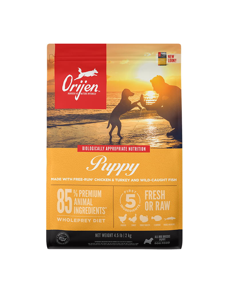 Orijen Orijen Puppy Fresh Free-Run Chicken Turkey Wild Caught Fish & Nest Laid Eggs Dry Dog Food 4.5 lb