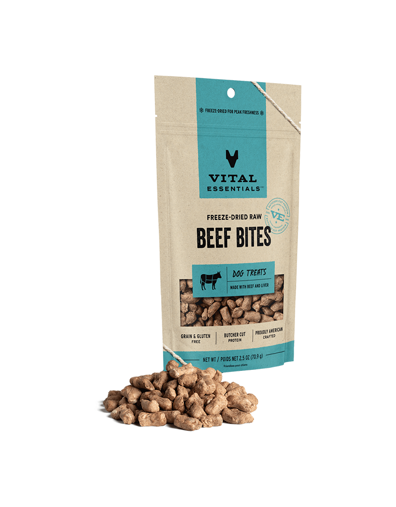 Vital Essentials Vital Essentials Freeze-Dried Beef Bites Dog Treats 2.5oz