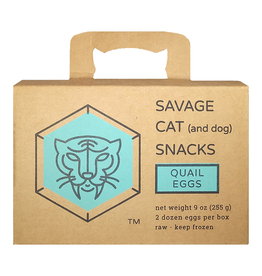 SAVAGE CAT DOG CAT FROZEN QUAIL EGGS 9OZ 24 COUNT