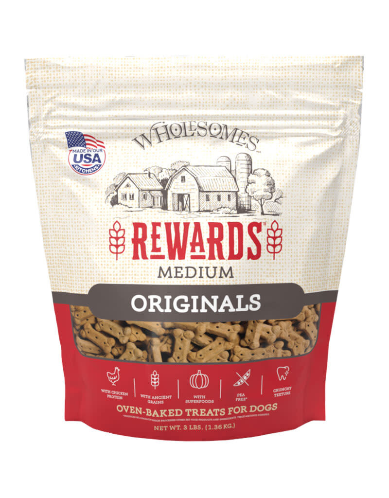 Wholesomes Rewards Medium Original Chicken Recipe Biscuit Treats For Dogs 3LB