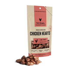 Vital Essentials VITAL ESSENTIALS DOG FREEZE-DRIED TREAT CHICKEN HEARTS 1.9OZ