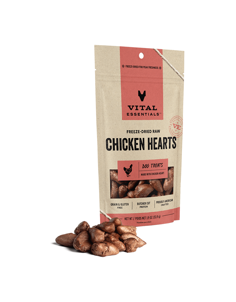 Vital Essentials Vital Essentials Freeze-Dried Chicken Hearts Dog Treats 1.9oz