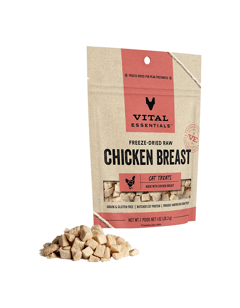 Vital Essentials VITAL ESSENTIALS CAT FREEZE-DRIED TREAT CHICKEN BREAST 1OZ