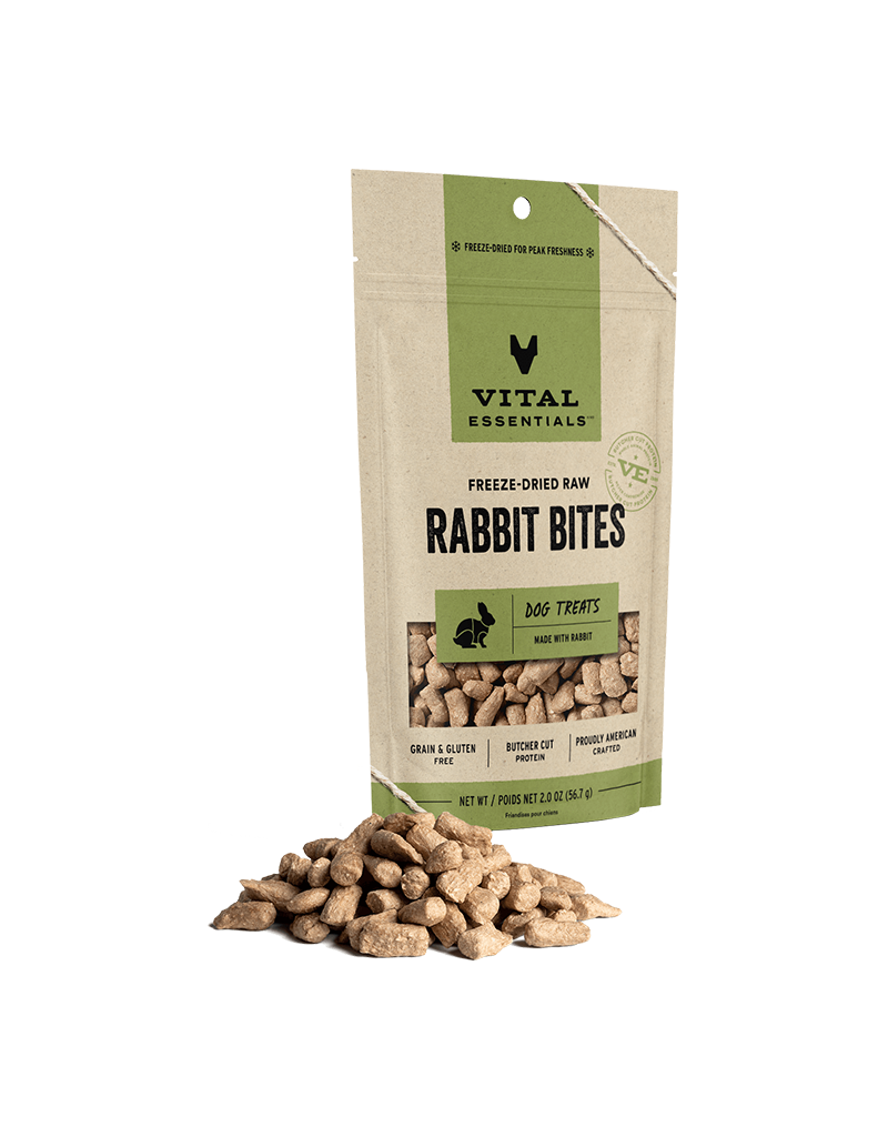 Vital Essentials Vital Essentials Freeze Dried Rabbit Bites Dogs Treats 2oz