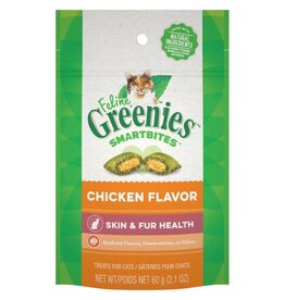 Greenies Greenies Feline SmartBites Healthy Skin & Fur Chicken Flavor Cat Treats, 2.1-oz bag