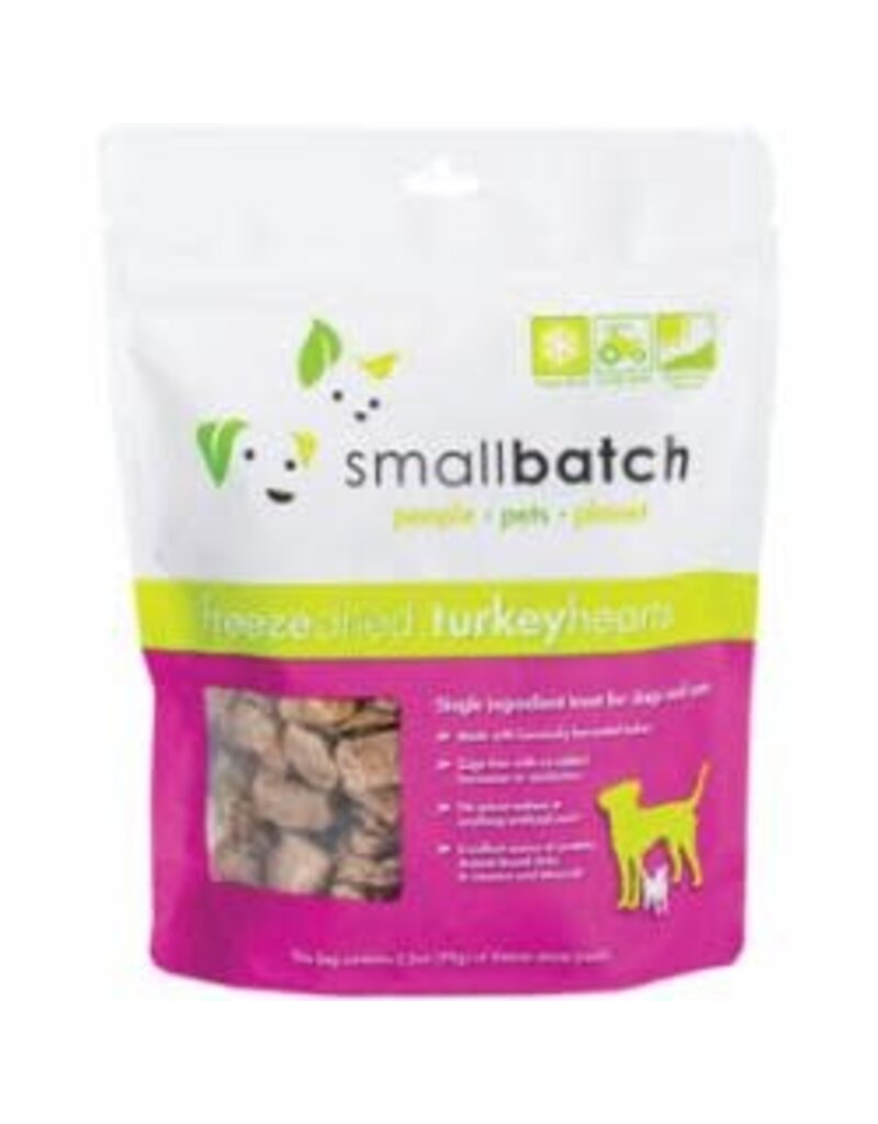 Small Batch SmallBatch Freeze-Dried Raw Turkey Heart Treats For Dogs & Cats 3.5oz