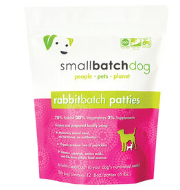 Small Batch SmallBatch Frozen Raw Rabbit Patties For Dogs 6LB