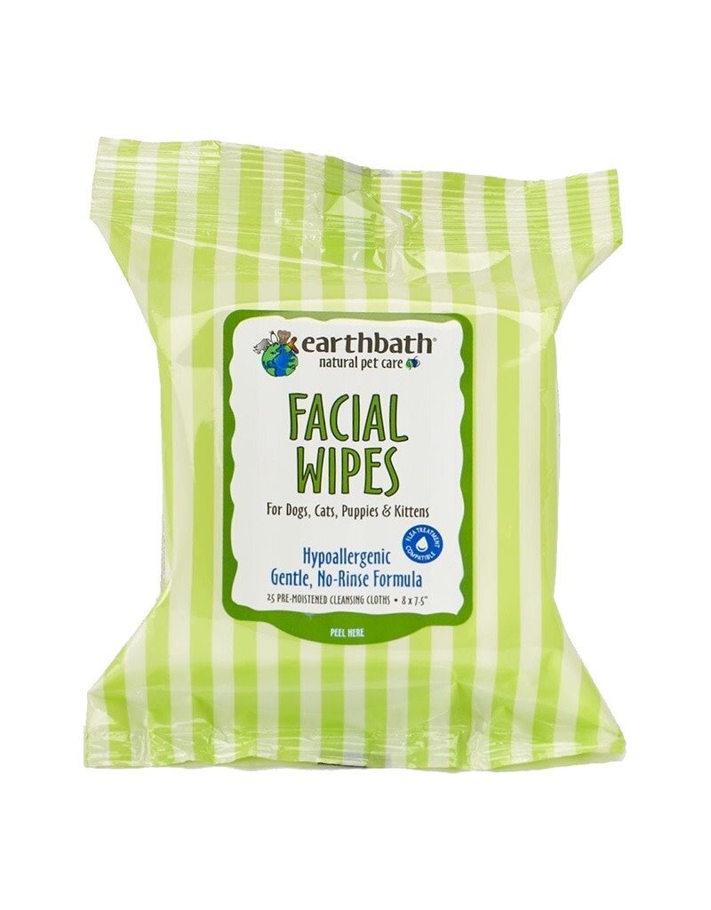 Earthbath EARTHBATH DOG WIPE FACIAL HYPO-ALLERGENIC 25 COUNT