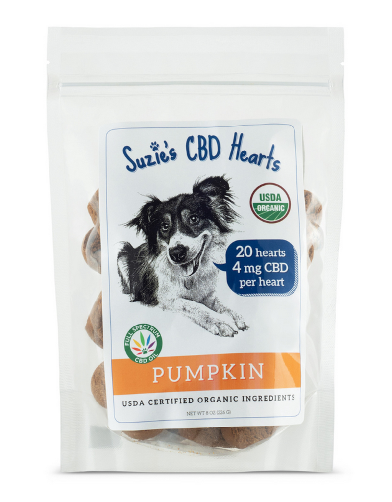 Suzie's CBD Suzie's CBD Hearts Pumpkin Recipe For Dogs 4mg 20 Count