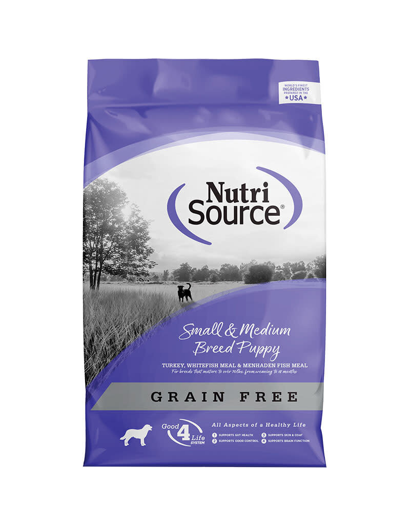NutriSource Grain Free Turkey & Fish Small/Medium Breed Puppy Food 5LB