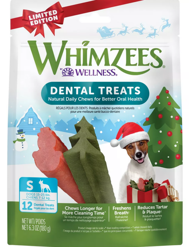 WHIMZEE Whimzees Small Holiday Shaped Tree & Snowman Dog Treats 6.3 oz