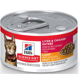 Hill's Science Hills Science Diet Cat Food, Premium, Light, Liver & Chicken Entree, Minced (10809)