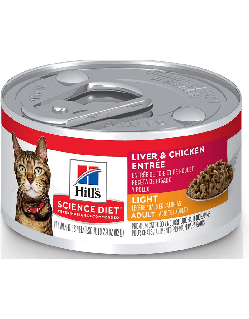 Hill's Science Hills Science Diet Cat Food, Premium, Light, Liver & Chicken Entree, Minced (10809)