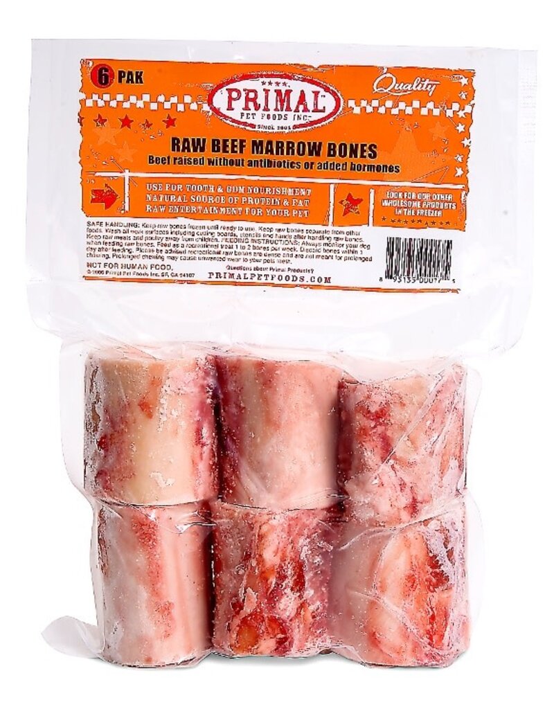 Primal Primal Raw Beef Marrow Bones 6 Pack For Dogs
