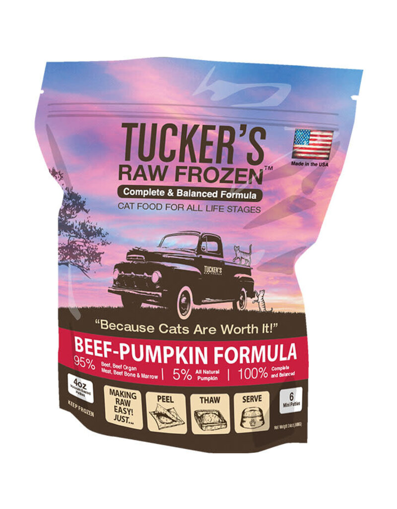 Tucker's Beef & Pumpkin Frozen Raw Cat Food 24oz