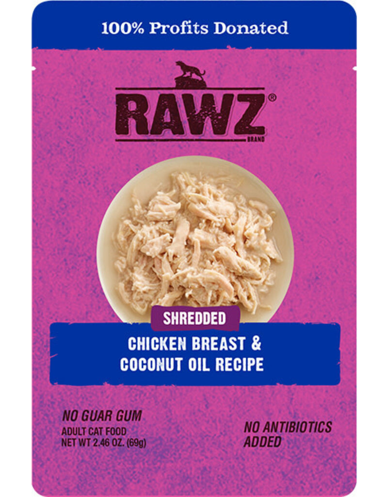 Rawz Rawz Shredded Chicken Breast & Coconut Oil Wet Cat Food 2.46oz