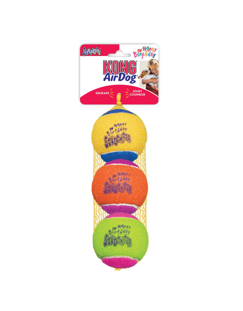 Kong Kong Squeakair Birthday Balls Dog Toy Color Varies 2.5" 3 Pack