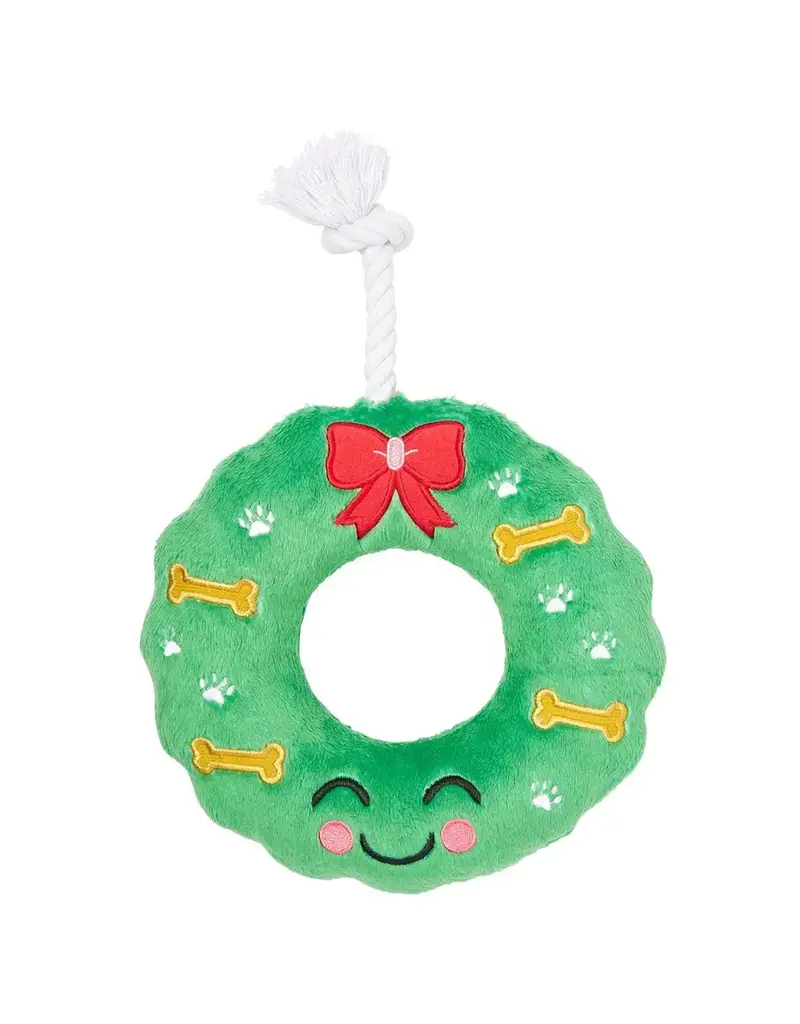 Pearhead Howliday Christmas Wreath Dog Toy