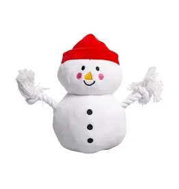 Pearhead Snowman Plush Rope Christmas Dog Toy