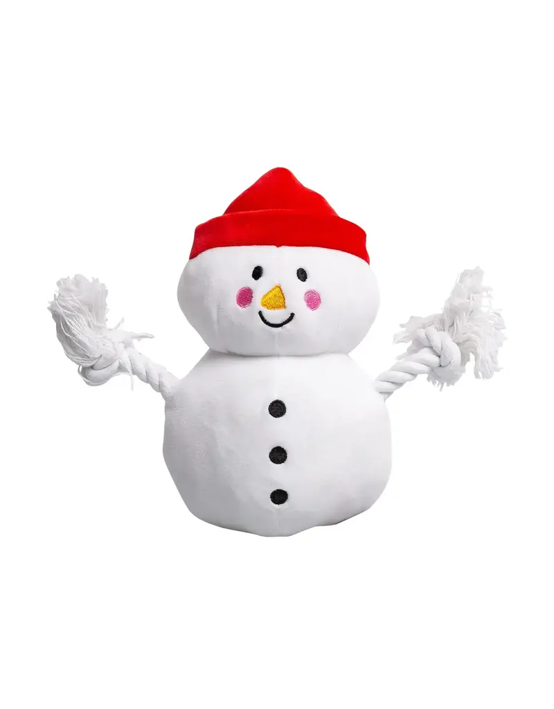Pearhead Snowman Plush Rope Christmas Dog Toy