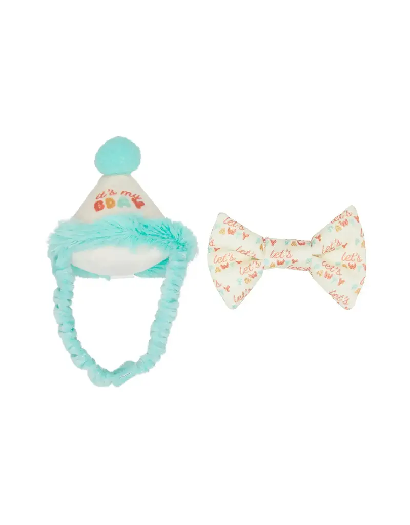 Pearhead Happy Purrday Cat Hat and Bowtie Set