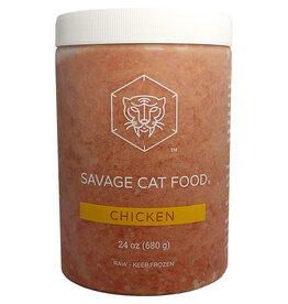 Savage Cat Savage Cat Frozen Raw Chicken Recipe Cat Food Tub 24oz