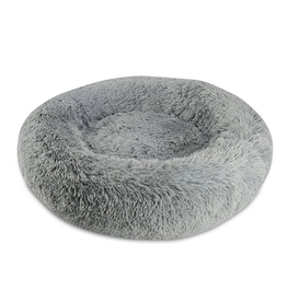 Arlee Shaggy Calming Ortho Donut Bed Grey Medium 28 x 28 x 8"