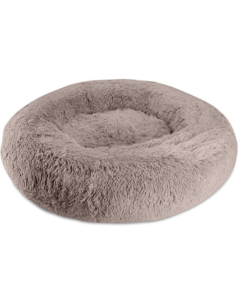 Arlee Shaggy Calming Donut Bed Taupe Small 22 x 22 x 8"