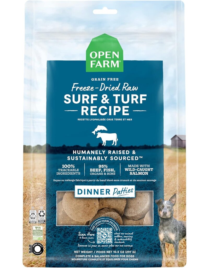 Open Farm Open Farm Surf & Turf Freeze-Dried Raw Patties Dog Food 10.5 oz