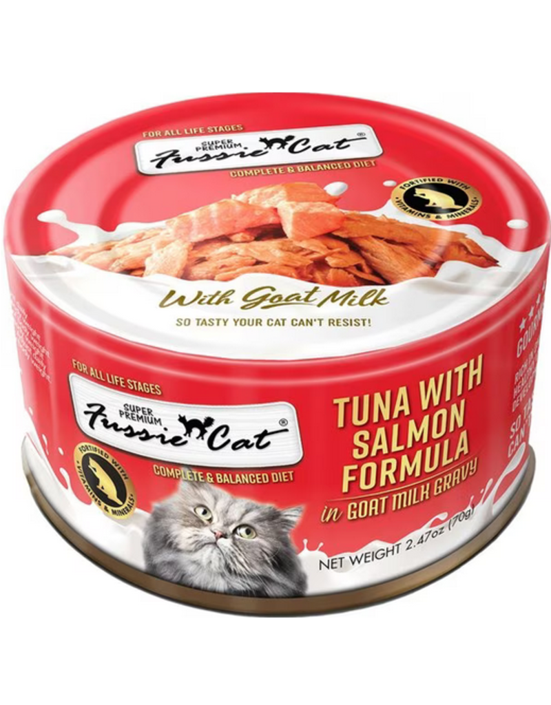 Fussie Cat Fussie Cat Tuna & Salmon In Goat Milk Gravy Canned Cat Food 2.47oz