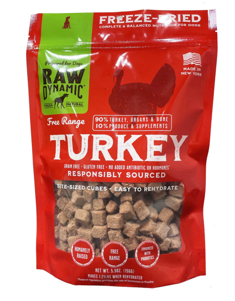 Raw Dynamic Raw Dynamic Freeze Dried Raw Turkey Recipe Dog Food 14oz