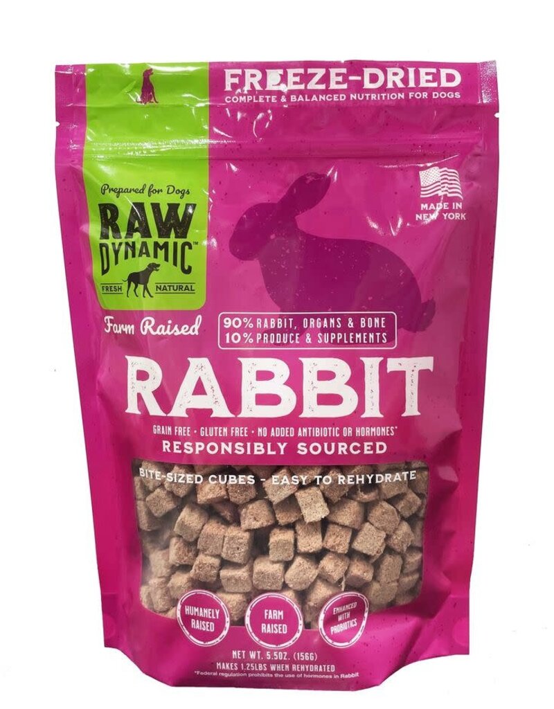 Raw Dynamic Raw Dynamic Freeze Dried Raw Rabbit Recipe Dog Food 14oz