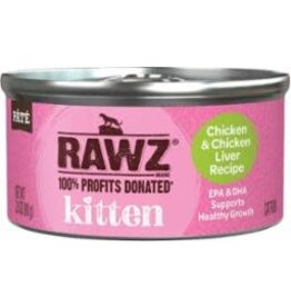 Rawz Rawz Chicken & Chicken Liver Pate Canned Kitten Food 2.8oz