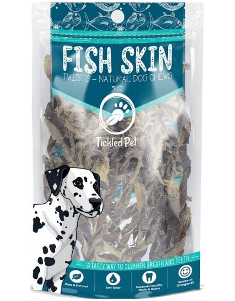 Tickled Pet Tickled Pet Icelandic Codfish Skin Twists Dog Treats 5oz