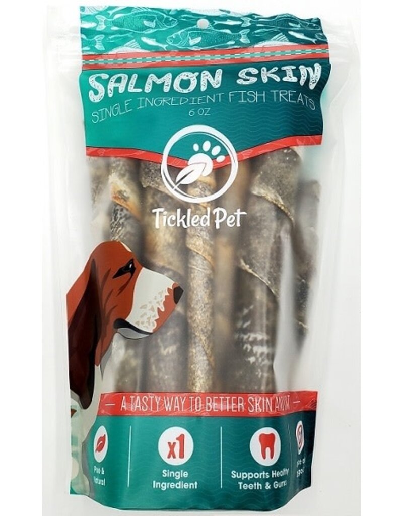 Tickled Pet Tickled Pet Salmon Skin Rolls Dog Treat 6oz