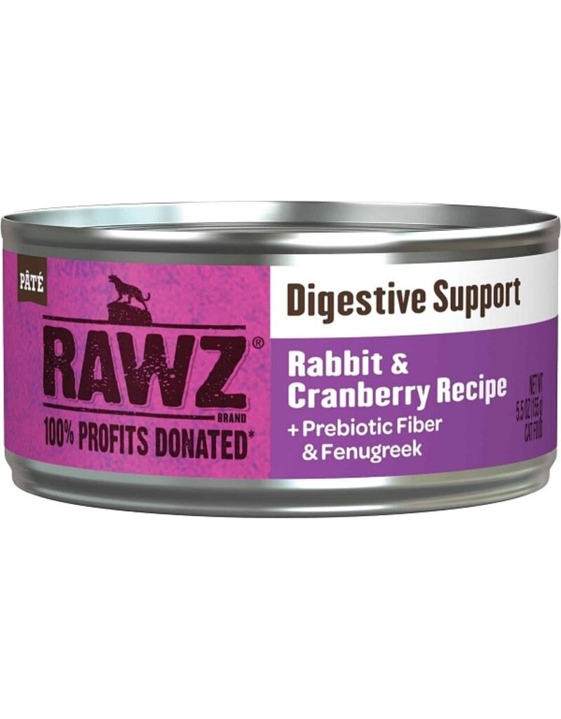 Rawz Rawz Digestive Support Rabbit & Cranberry Pate Canned Cat Food 5.5oz
