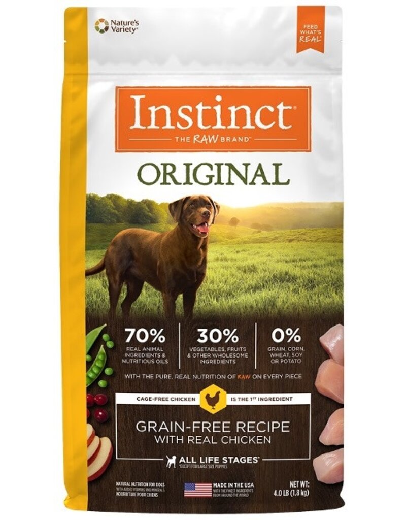 Nature's Variety Instinct Original Grain Free Chicken Recipe Dog Food 4LB