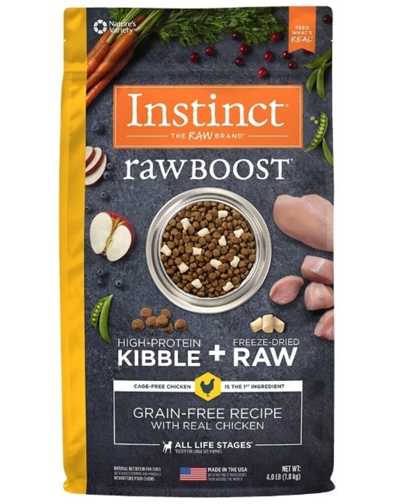 Nature's Variety Instinct Grain Free Raw Boost Chicken Recipe Dog Food 4LB